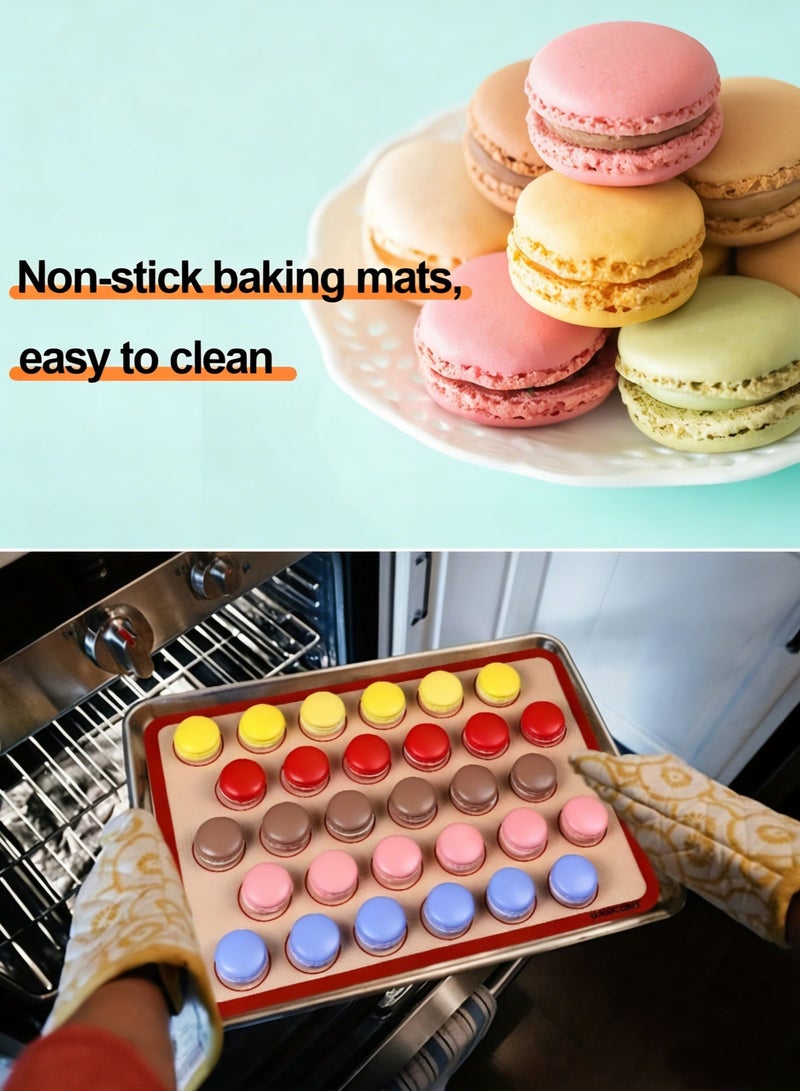 صحة هوم ٢ قطعة حصائر خبز من السيليكون - قابلة لإعادة الاستخدام، مقاومة للحرارة، حصائر ماكرون، غير لاصقة، للفرن وسهلة التنظيف للخبز الكيك والبسكويت - Image 3